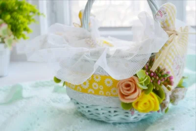 Пасхальная корзинка с накидкой. Автор: Наталия Вороняк