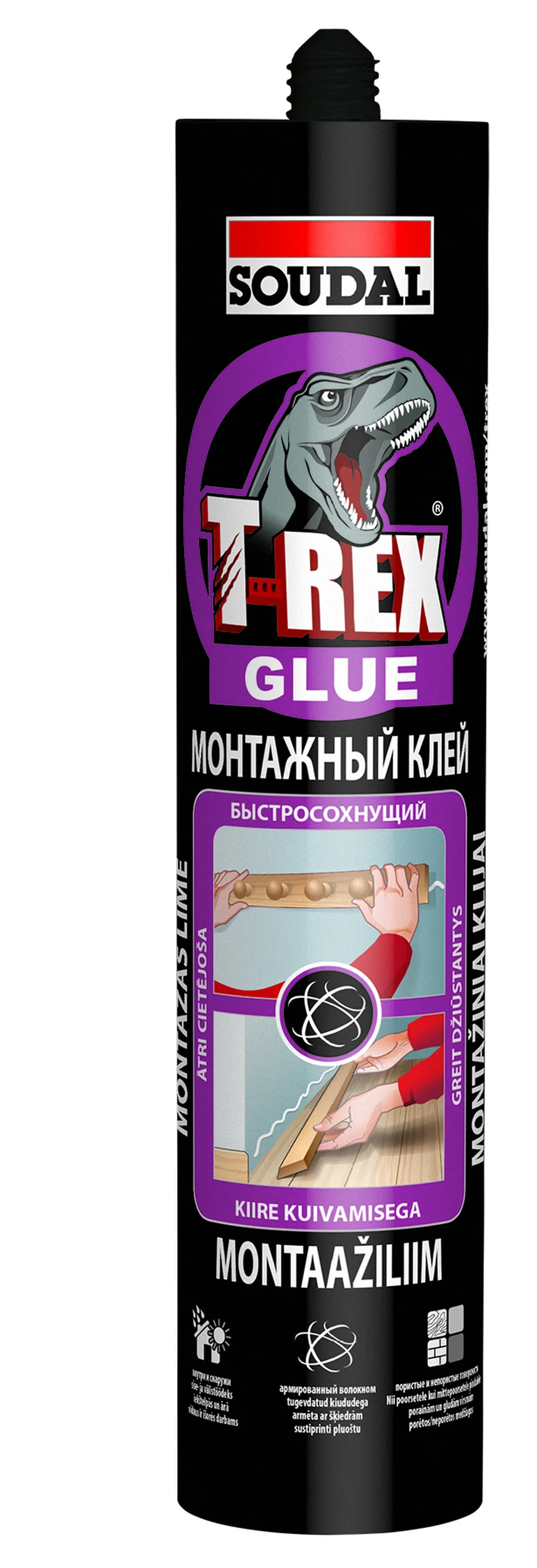 Монтажный клей T-REX быстросохнущий, SOUDAL