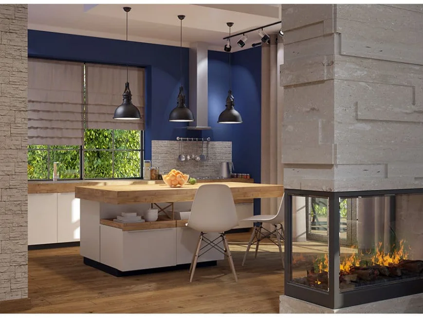 Электрокамин в гостиной-студии. Автор проекта: Литвиновой Евгении