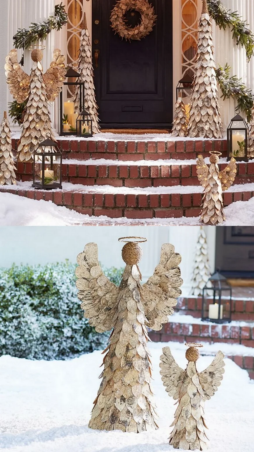 Фигурки елей и ангелов из дерева