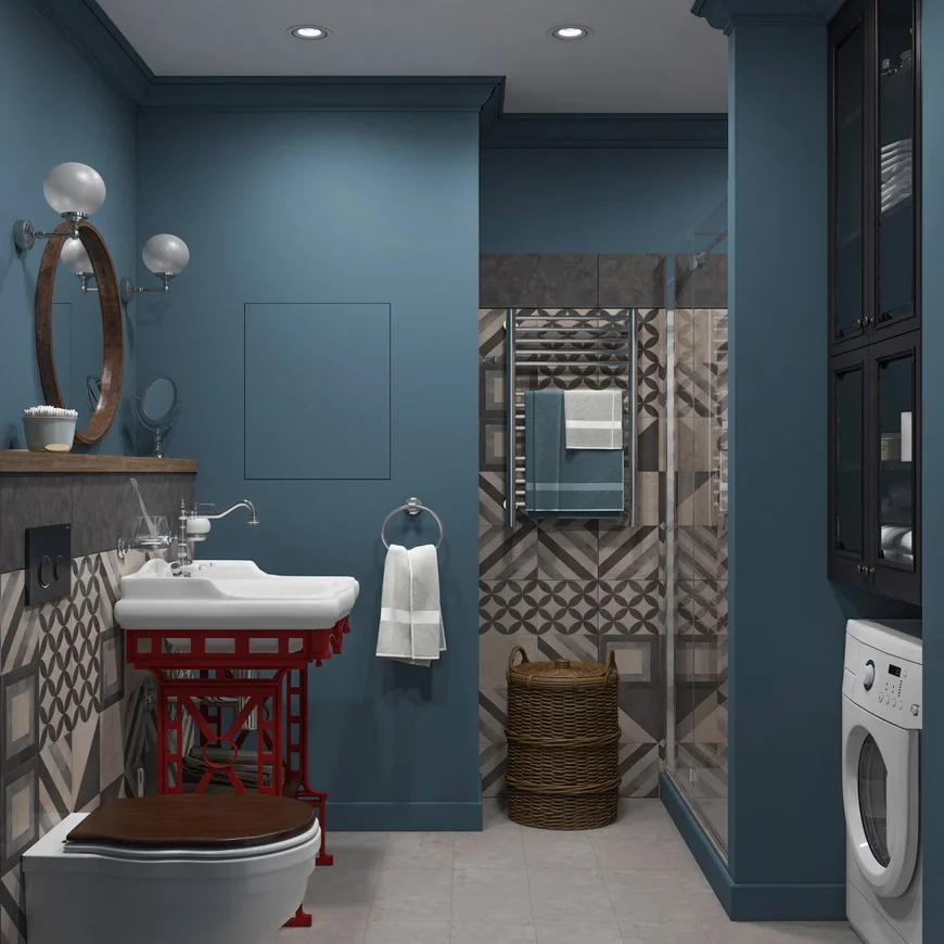 Душевая комната. Дизайн душевой от студии OM design.