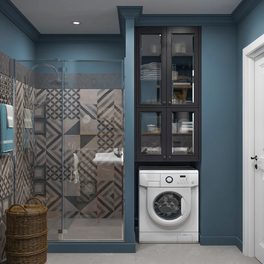 Душевая комната. Дизайн душевой от студии OM design.