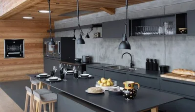 дерево в дизайне кухни