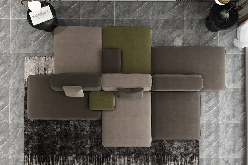 Прямоугольный диван Dante с банкетками