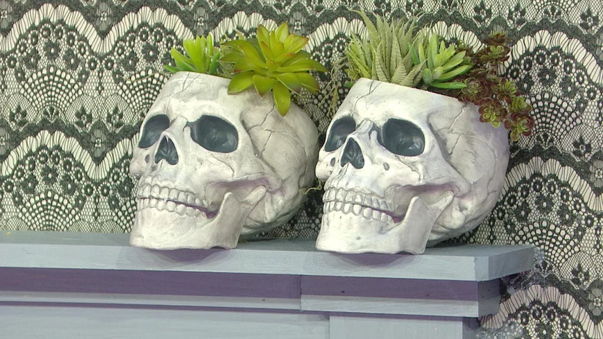 Кашпо для цветов череп