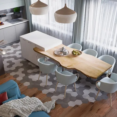 дерево в дизайне кухни