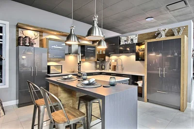 цветовое решение для кухни в стиле шале