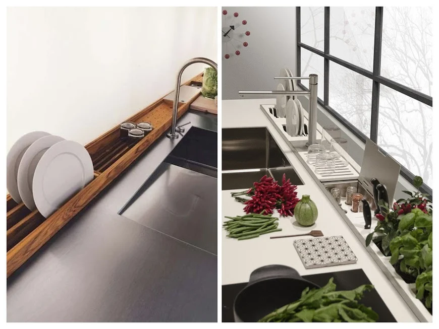 Сушка для посуды за мойкой