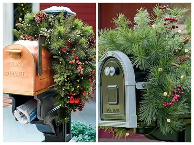Новогодний декор почтового ящика