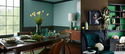 Зеленый цвет в интерьере