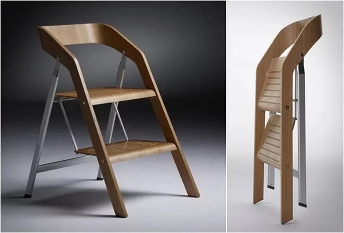 Стильный стул-стремянка с деревянными элементами