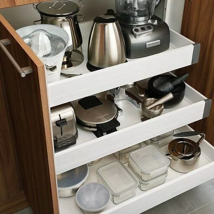 Выдвижные ящики.