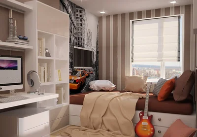 Грамотно проведенное зонирование позволит вам расположить спальное место у окна.