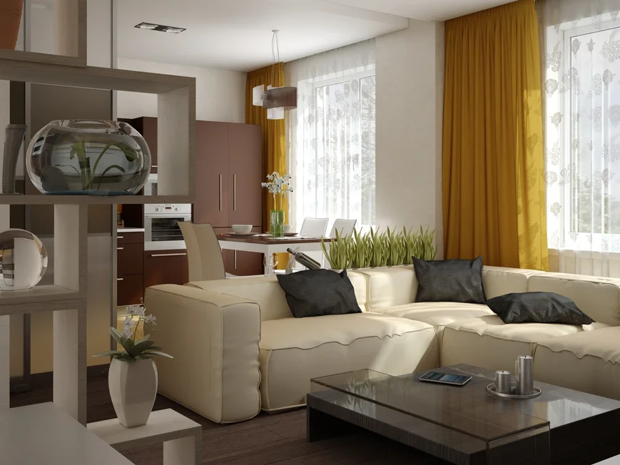 Дизайн и проектирование интерьера. Гостиная-студия