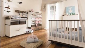 Ремонт позволяет объединить площадь балкона с детской, вы получите удобную, прекрасно зонированную комнату.