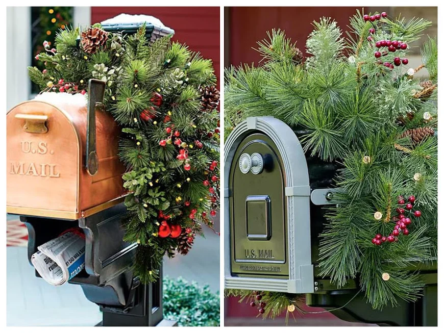 Новогодний декор почтового ящика