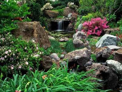 Шум падающей воды,цветущие прибрежные растения, валуны и галька-вот, то место, где можно отдохнуть душой и телом, помечтать и достигнуть гармонии!