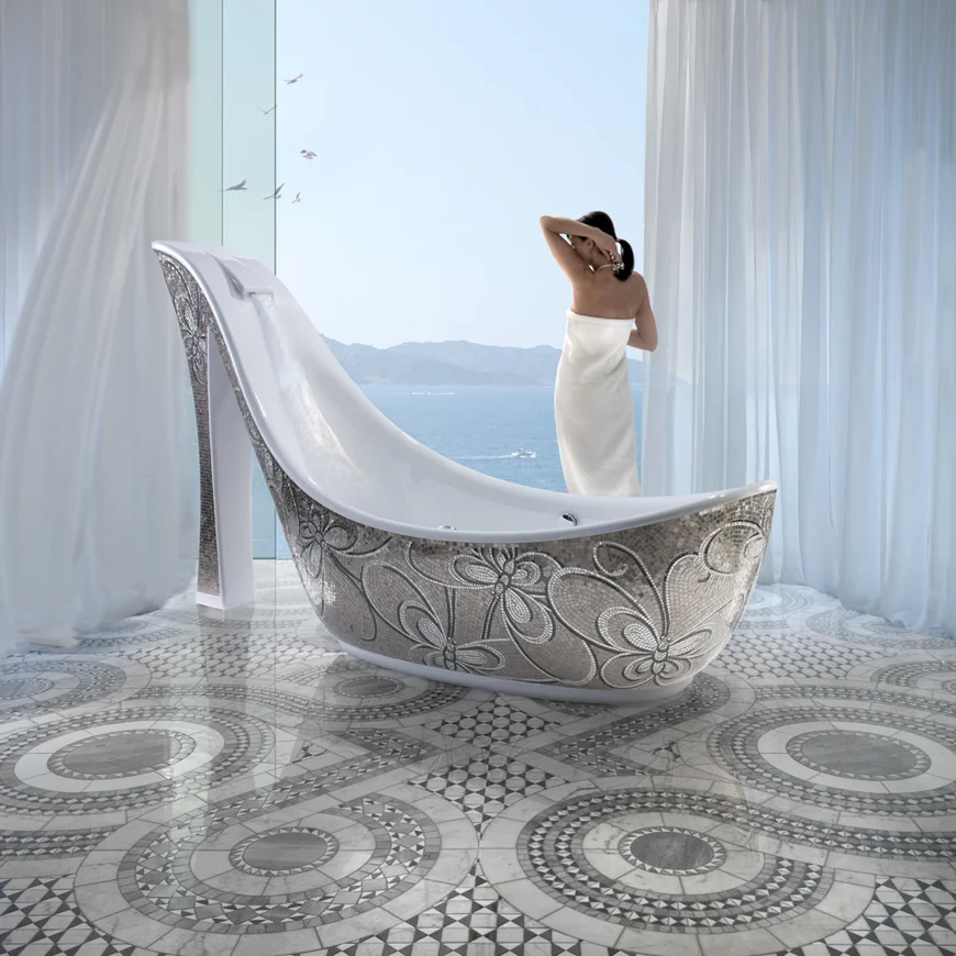 Оригинальность и смелые решения сделают вашу ванную неординарной.