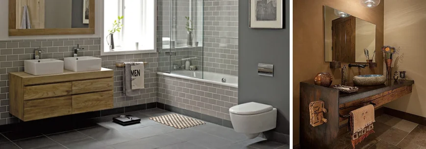 Комбинации различных видов плитки