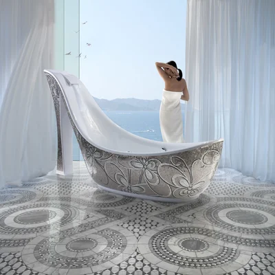 Оригинальность и смелые решения сделают вашу ванную неординарной.