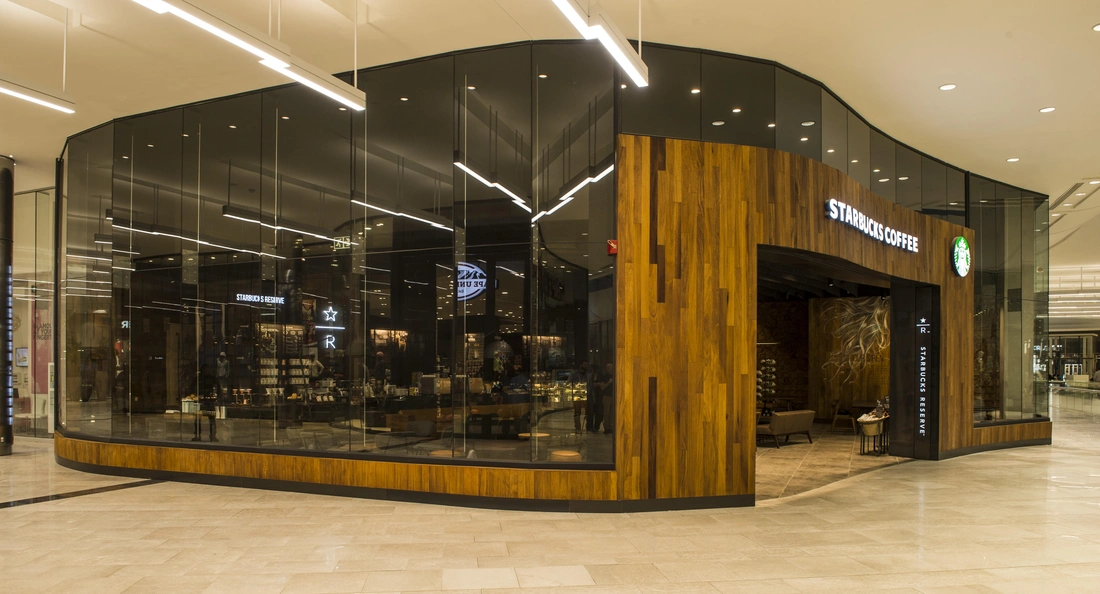 Дизайн нового кофейного магазина Starbucks.