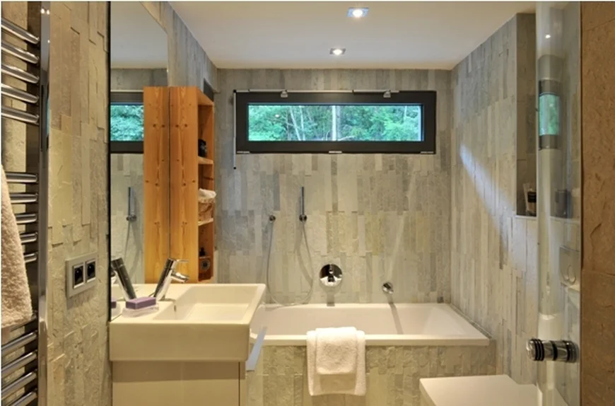 Ванная-отделка природным камнем