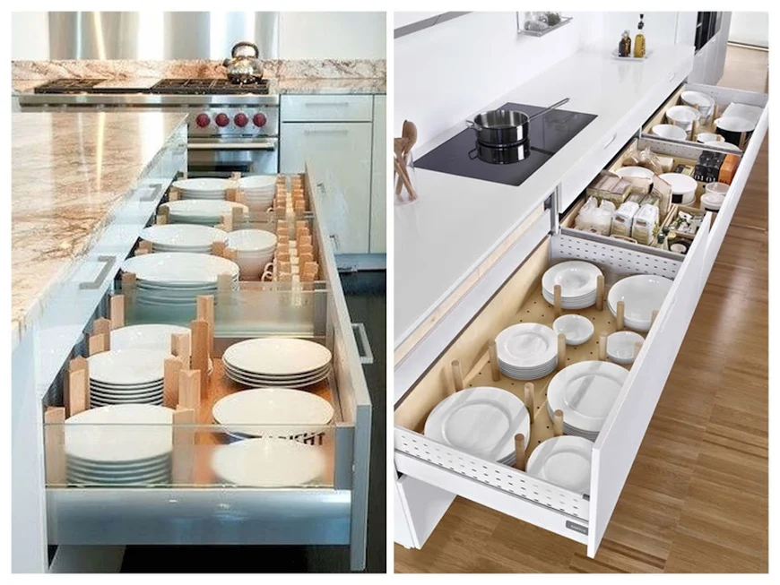 Выдвижные ящики для посуды