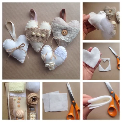 сердечки в стиле шебби-шик