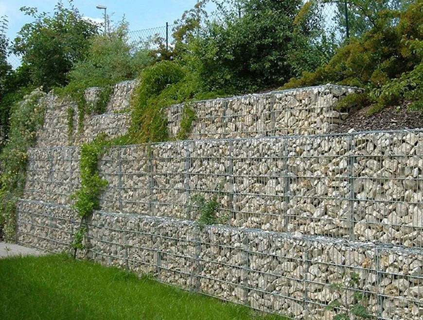 Подпорная стенка в технике габион