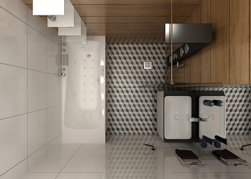 Душевая комната. Дизайн проект Михаила Баранова для небольшой 3-х комнатной квартиры.