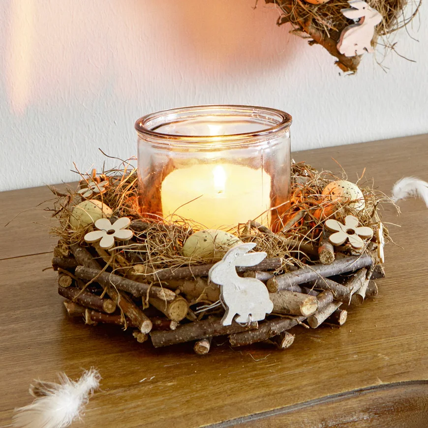 Пасхальный декор. Гнездо - подсвечник