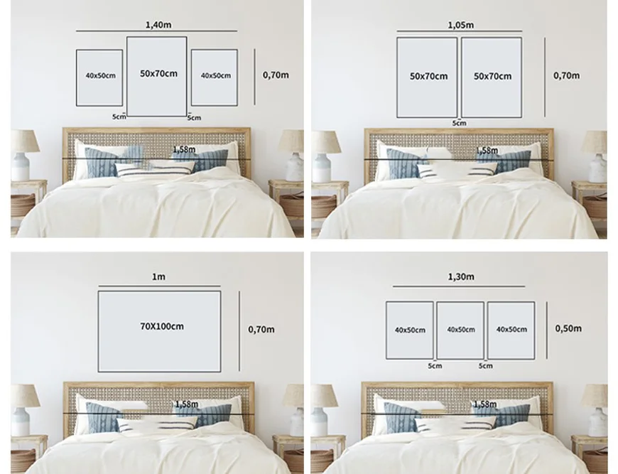 Комбінування постерів у спальні