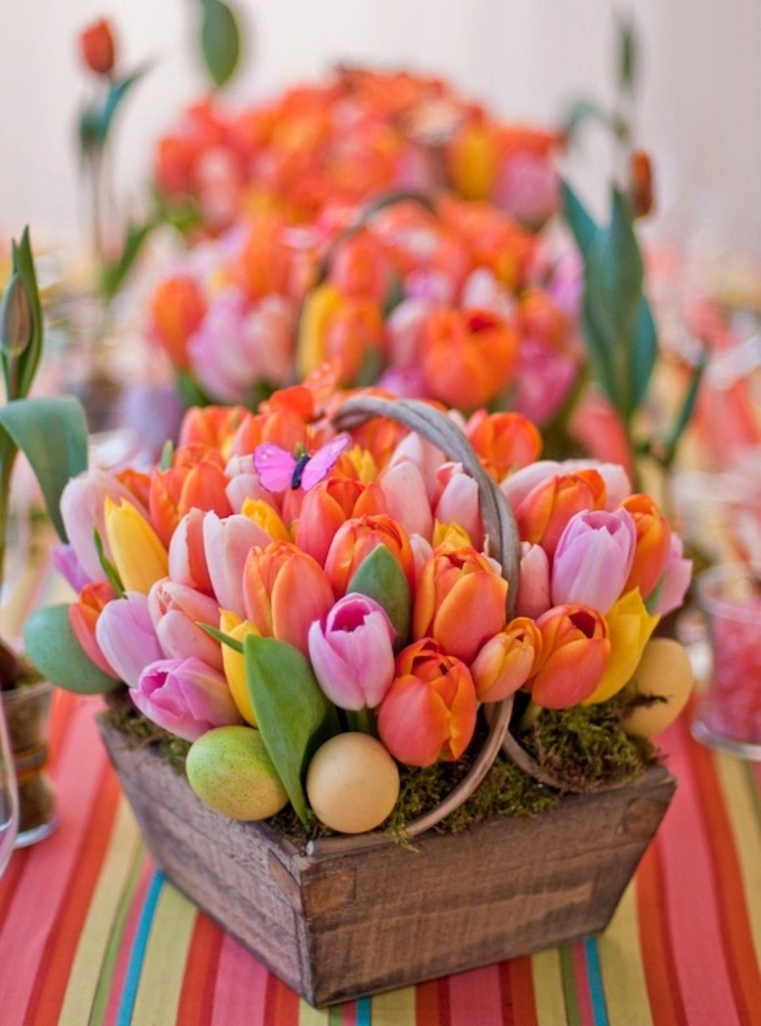 Яркая цветочная композиция из тюльпанов